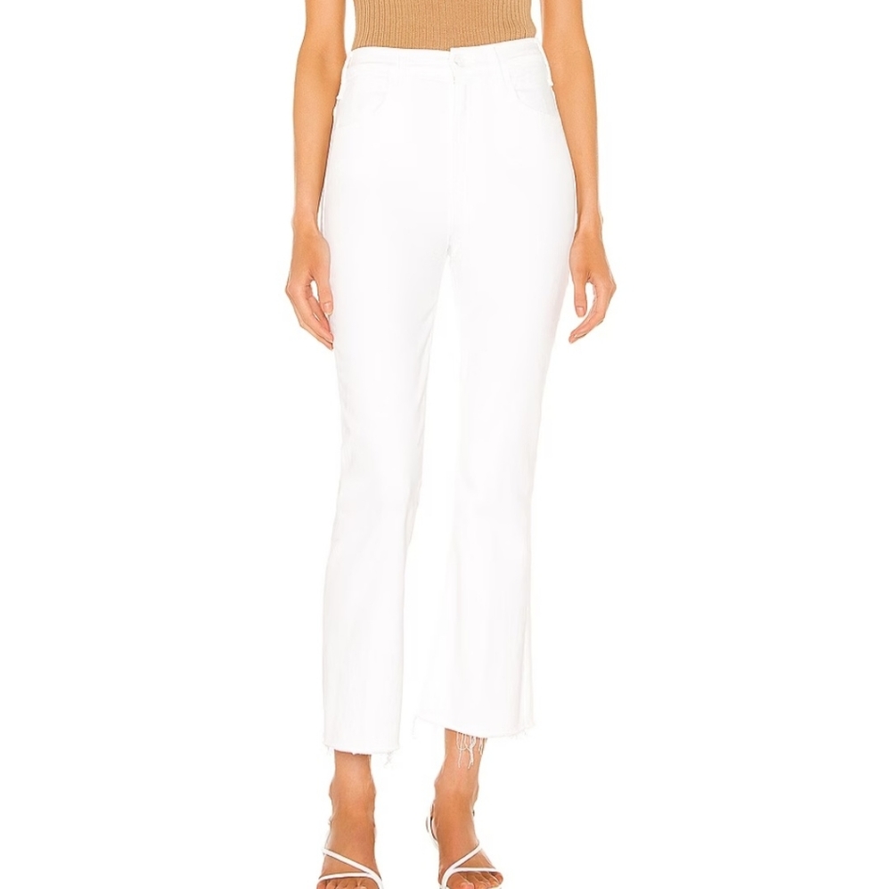 MOTHER High Rise White Jeans